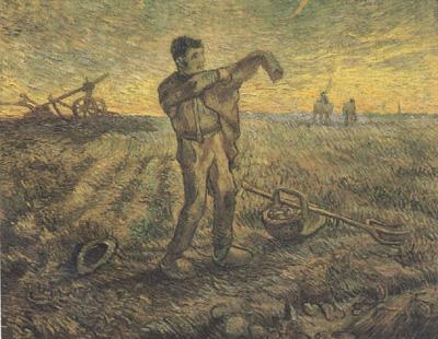 Vincent Van Gogh Evening:The End of the Day (nn04)